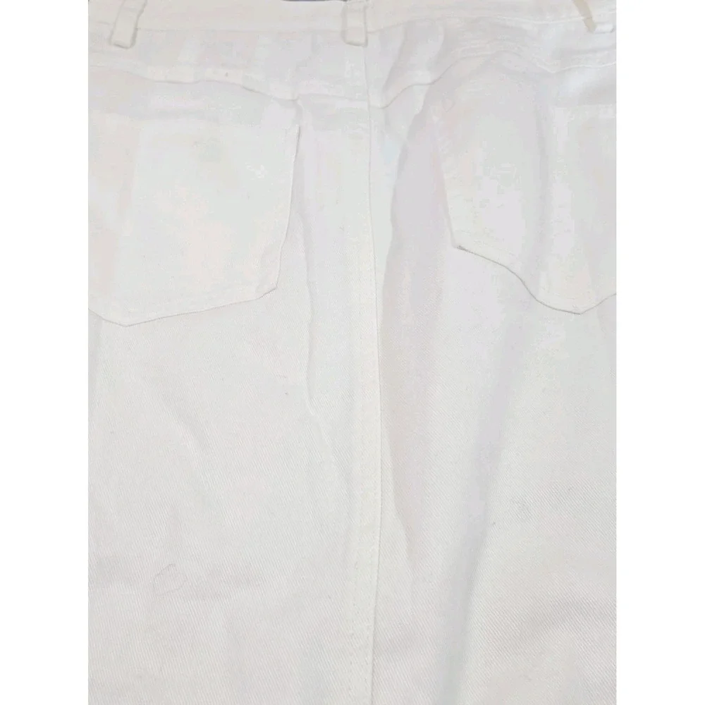 Chadwicks Maxi Skirt Womens 10T White Denim 100% Cotton Long Western Tall Vtg